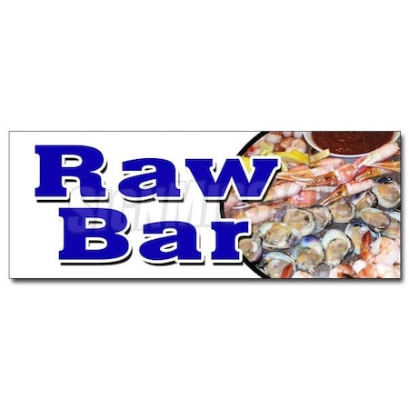 RAW BAR DECAL Sticker Clams Oysters Beer Fresh Cold Sushi Cocktails